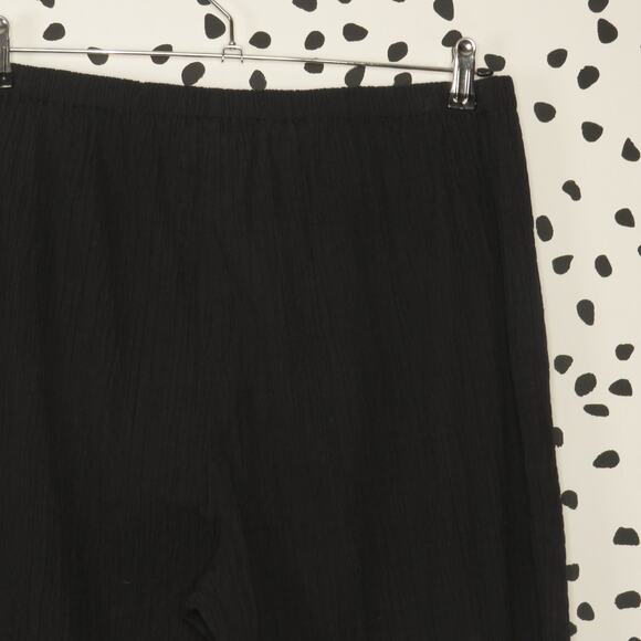 Mara Hoffman Black Pippy High Waist Textured Crinkle Pull-On Trouser Pants - Picture 7 of 10